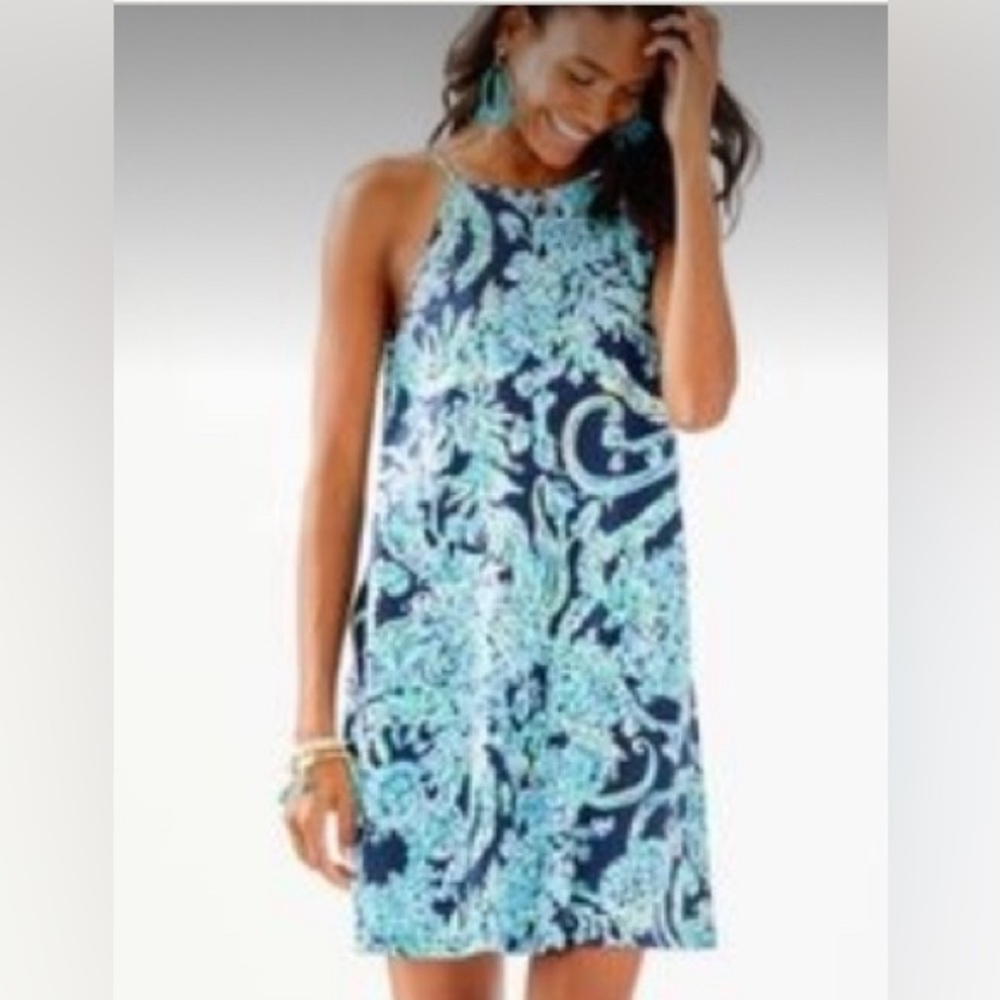 Lilly Pulitzer Pima Cotton‎ Navy w/ multi colors Margot Size XS Dress